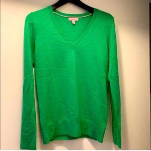 Lily Pulitzer Green Cashmere V Neck Sweater